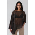 Fashionkilla exclusive chiffon asymmetric hem cape top in black