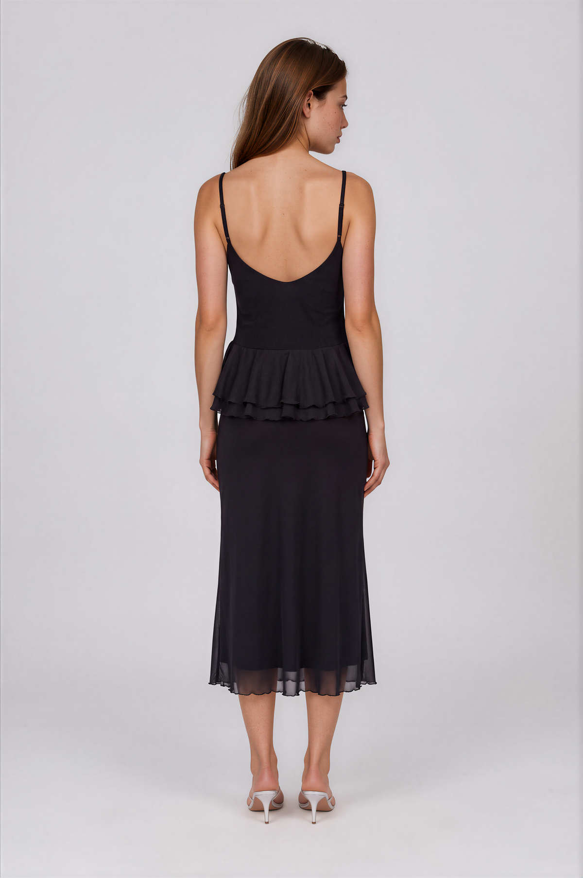 Fashionkilla exclusive double layer lace trim mesh floaty hem cami top
