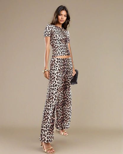 Longline leopard print tee in supersoft
