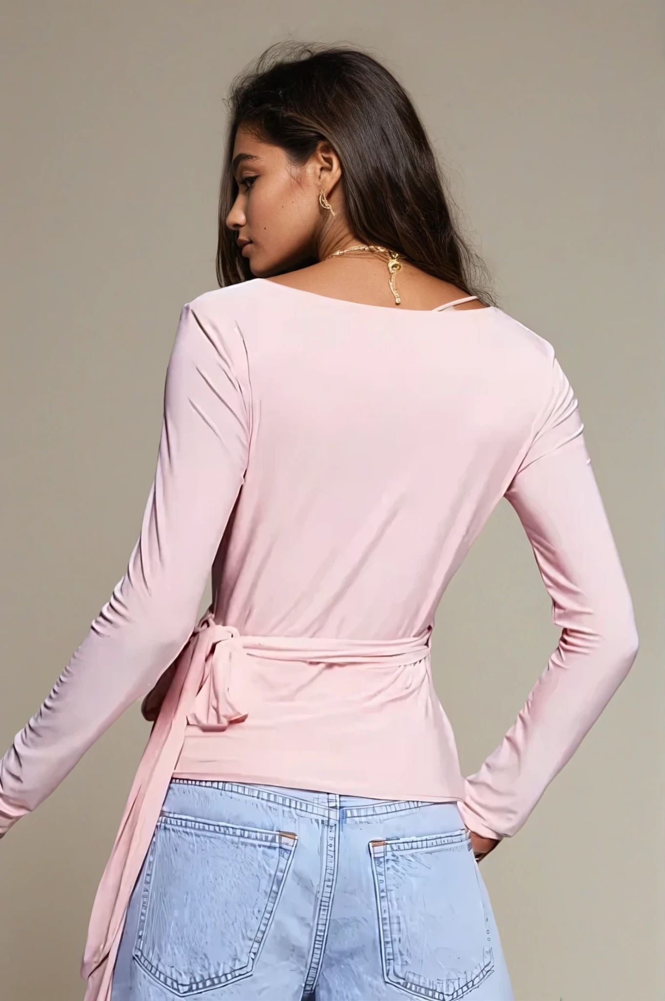 Exclusive Double Sculpted Slinky Ballet Top in Baby Pink