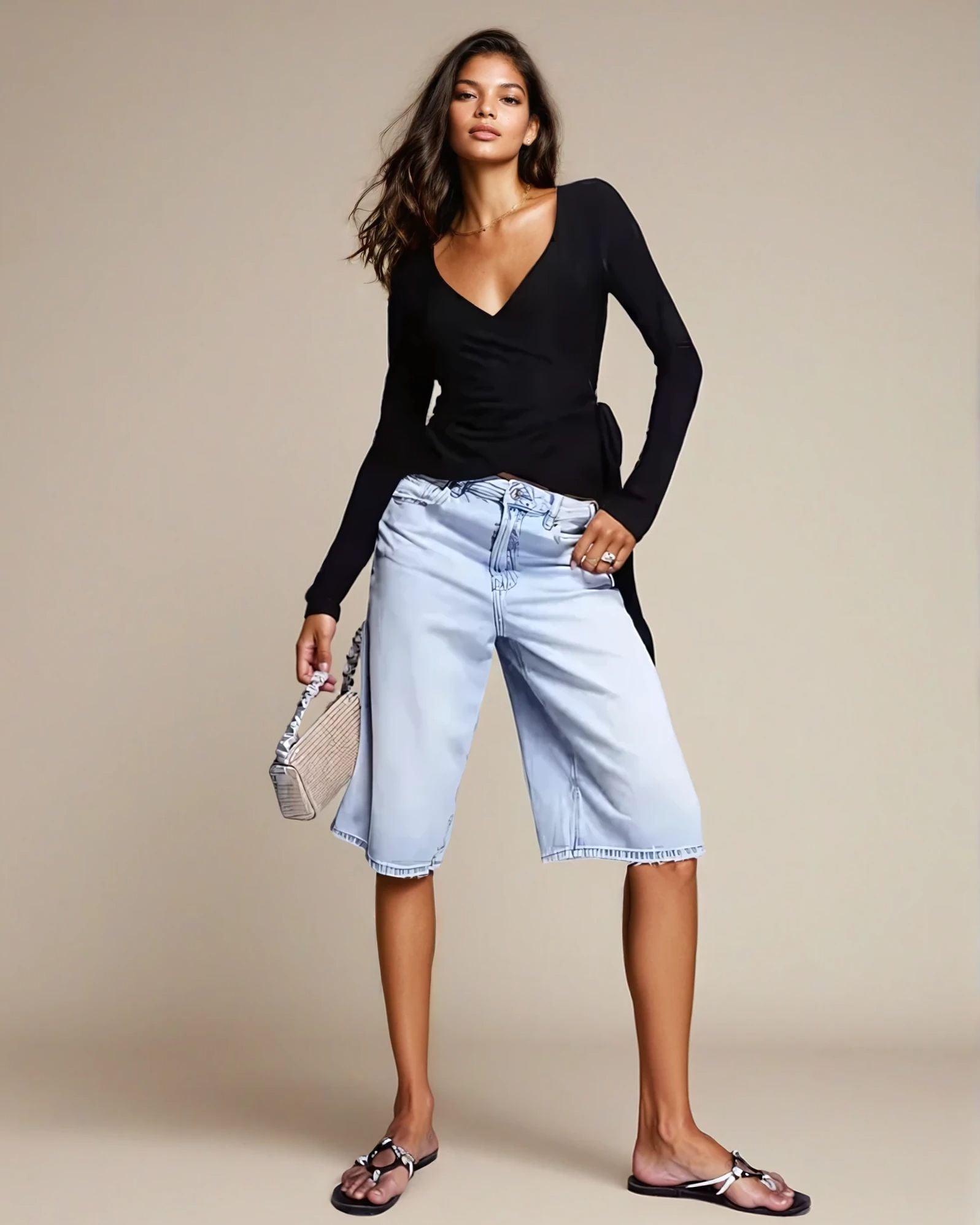 Exclusive Double Sculpted Slinky Ballet Top in Black