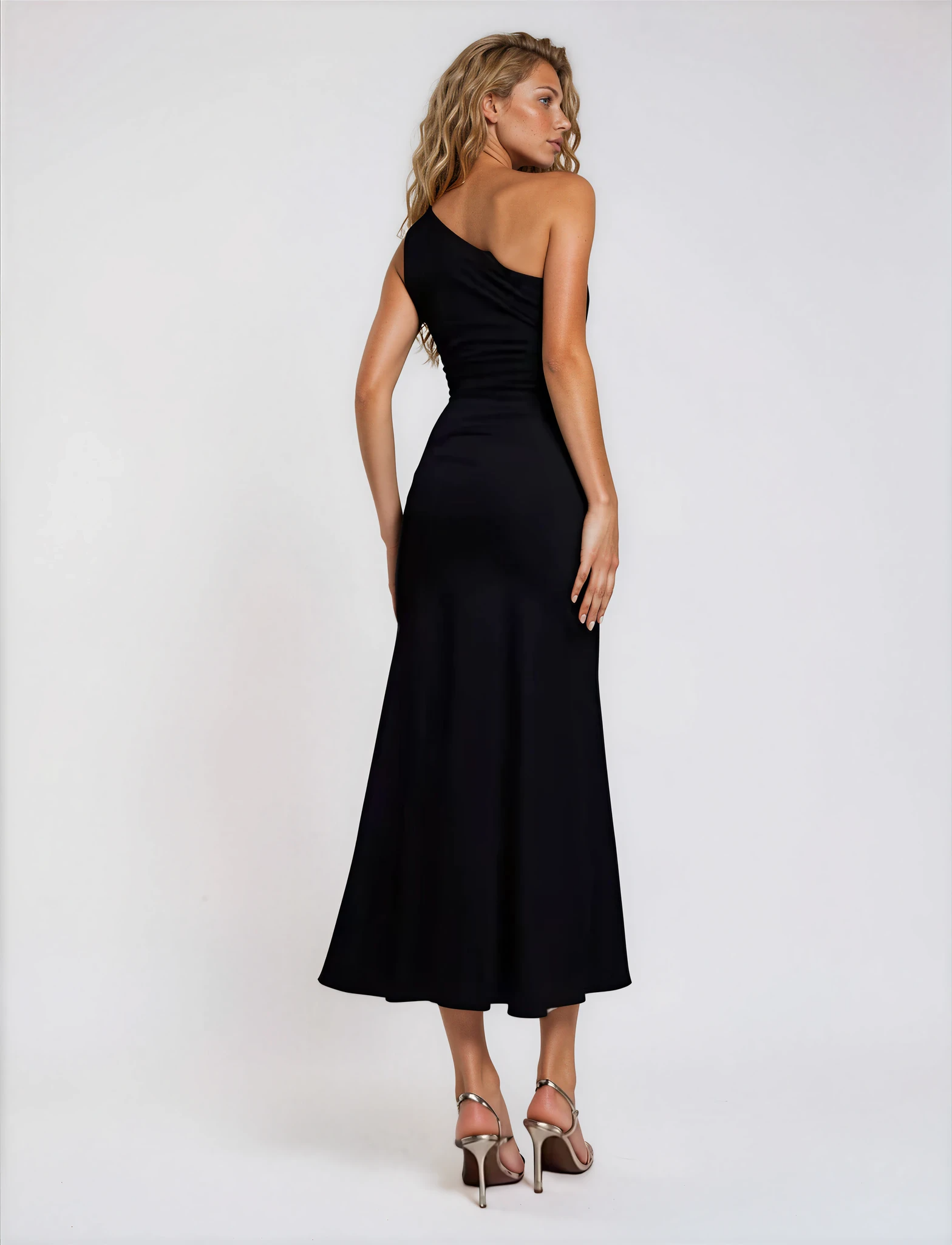 Exclusive Cotton One Shoulder Ruched Side Maxi Dress – Fashionkilla Online