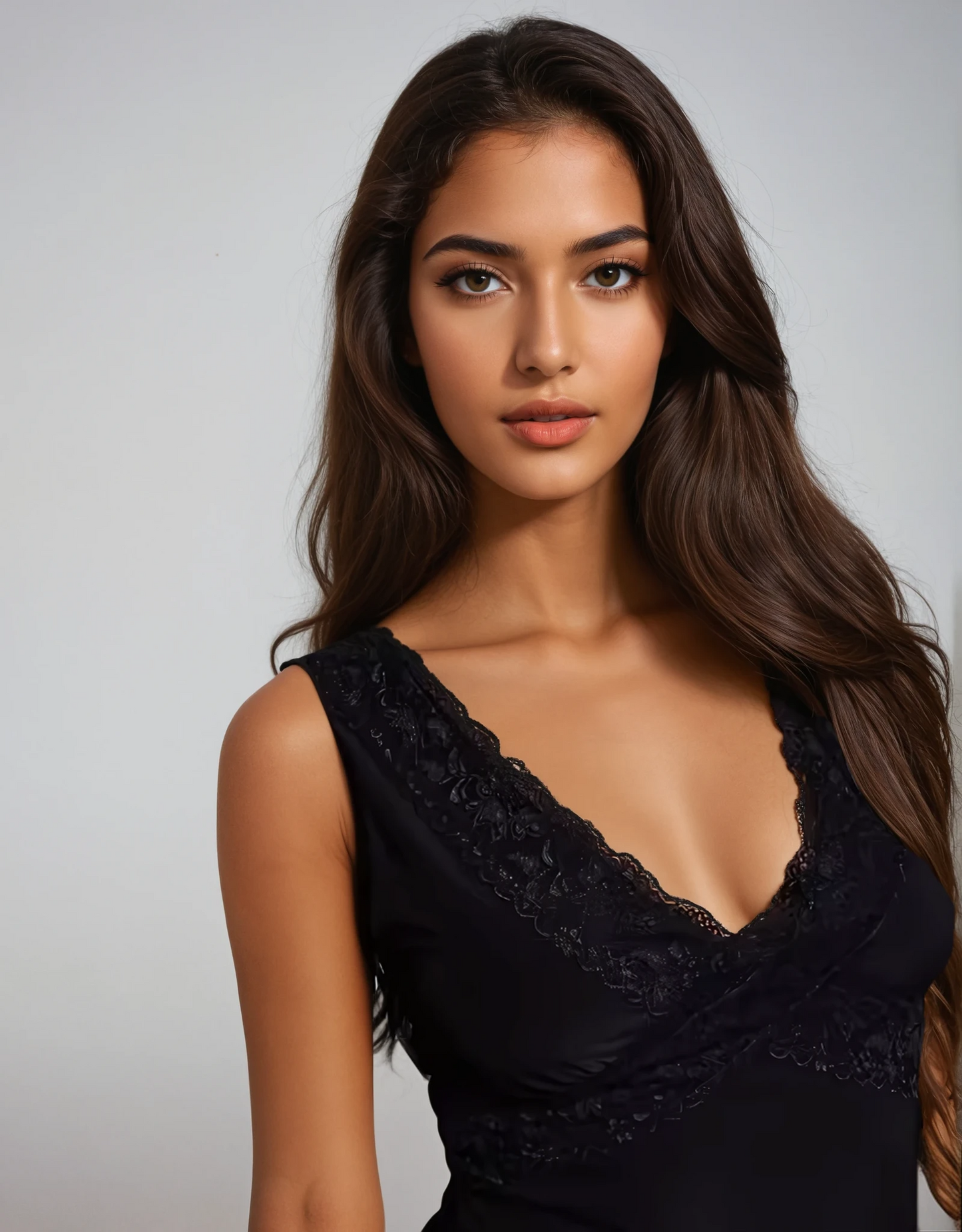 Exclusive Fashionkilla double sculpted slinky lace trim v neck vest top in black