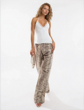 Exclusive Double Sculpted Slinky Lace Trim Halter neck Top in Ivory