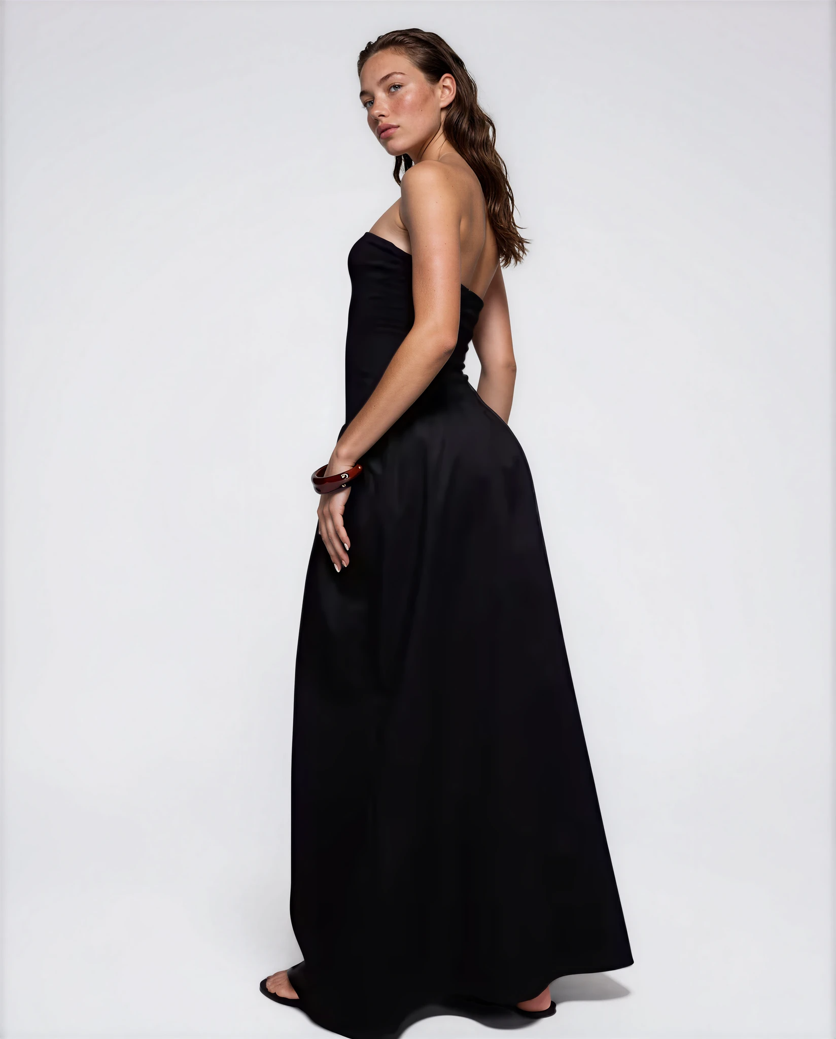 Exclusive Cotton & Poplin Mix Drop Waist Bandeau Maxi Dress in Black Fashionkilla Online Exclusive Cotton & Poplin Mix Drop Waist Bandeau Maxi Dress in Black Fashionkilla Online