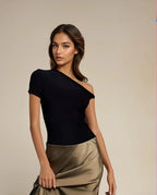 Exclusive Double Sculpted Slinky Twist Detail Bodysuit in Black