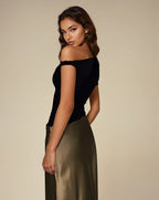 Exclusive Double Sculpted Slinky Twist Detail Bodysuit in Black