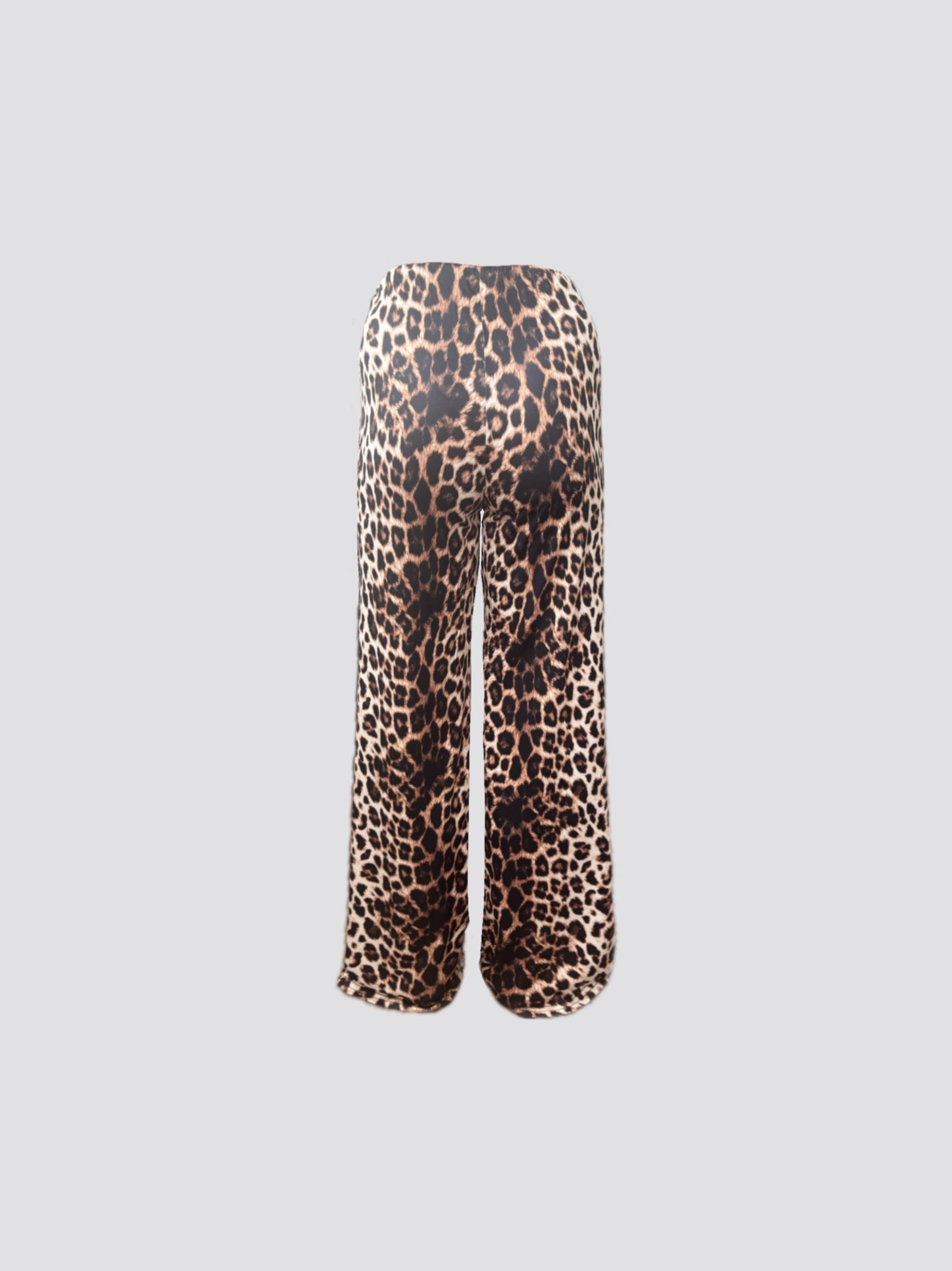 Leopard print wide leg trouser in supersoft