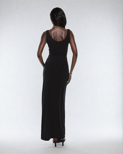 black tie waist maxi dress in supersoft