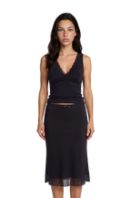 Exclusive Fashionkilla double sculpted slinky lace trim v neck vest top in black