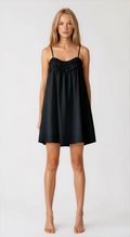 Exclusive Fashionkilla cotton rich ruffle trim babydoll mini dress in black