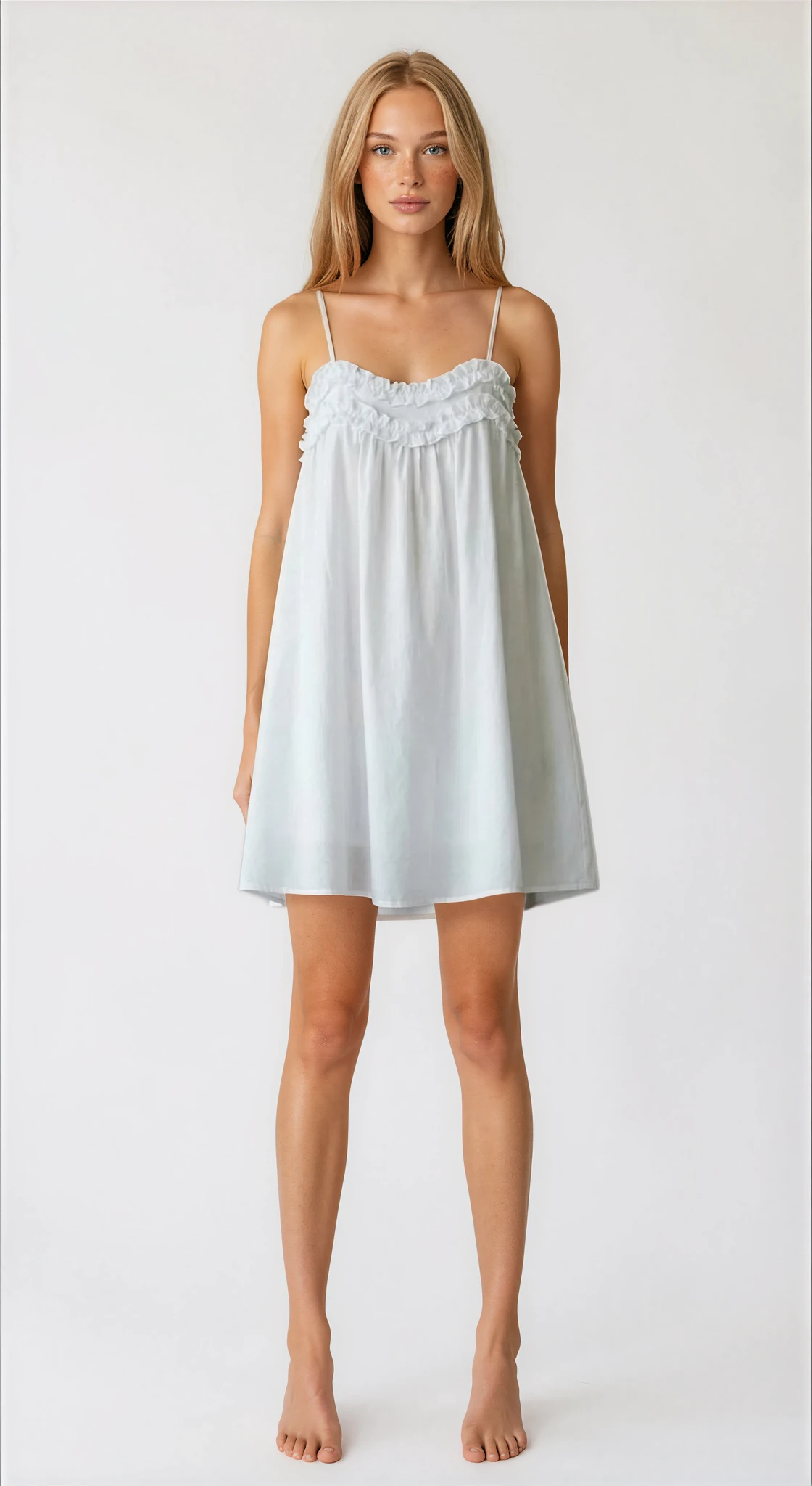 Exclusive Fashionkilla cotton rich ruffle trim babydoll mini dress in white