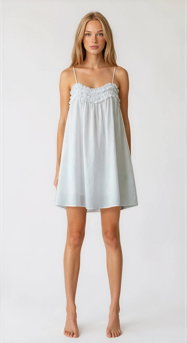 Exclusive Fashionkilla cotton rich ruffle trim babydoll mini dress in white