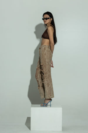 SCULPT chocolate mesh bralet