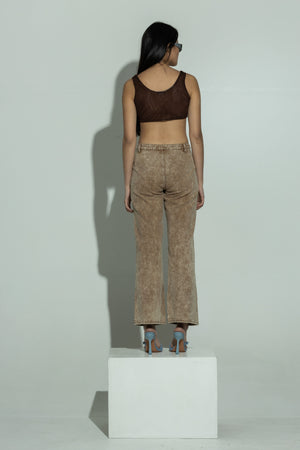 SCULPT chocolate mesh bralet