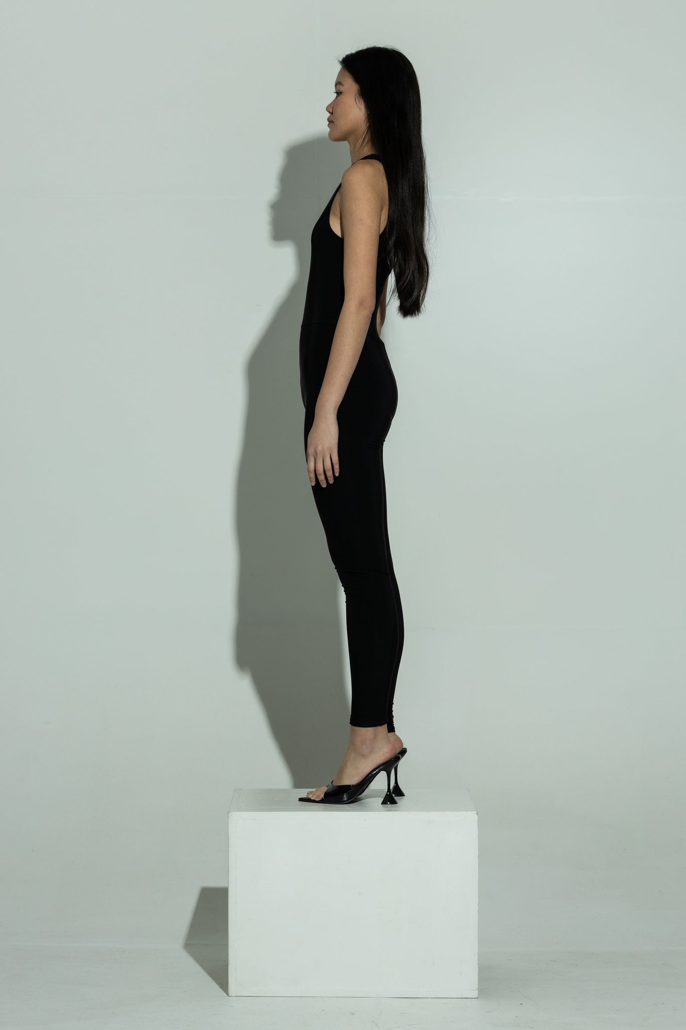 SCULPT double layer racer neck jumpsuit