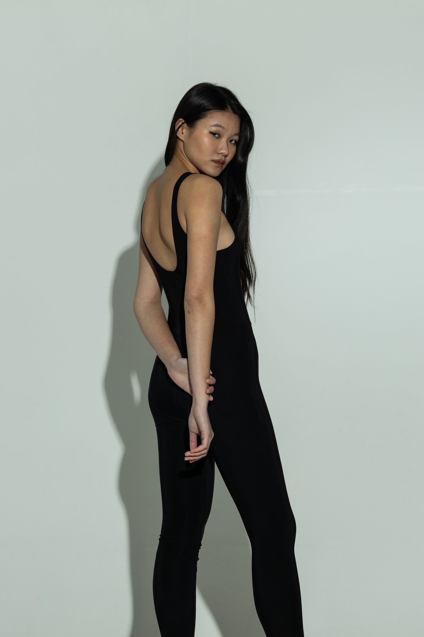 SCULPT double layer racer neck jumpsuit
