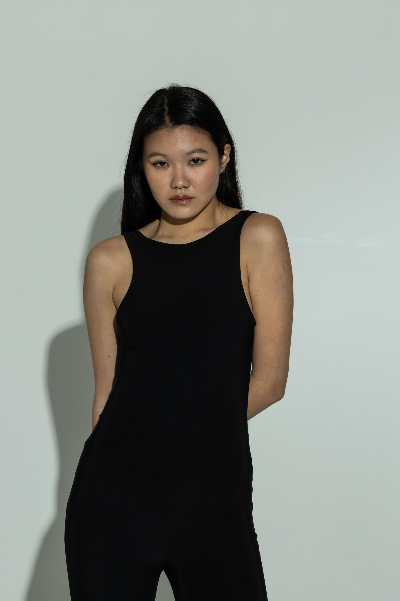 SCULPT double layer racer neck jumpsuit