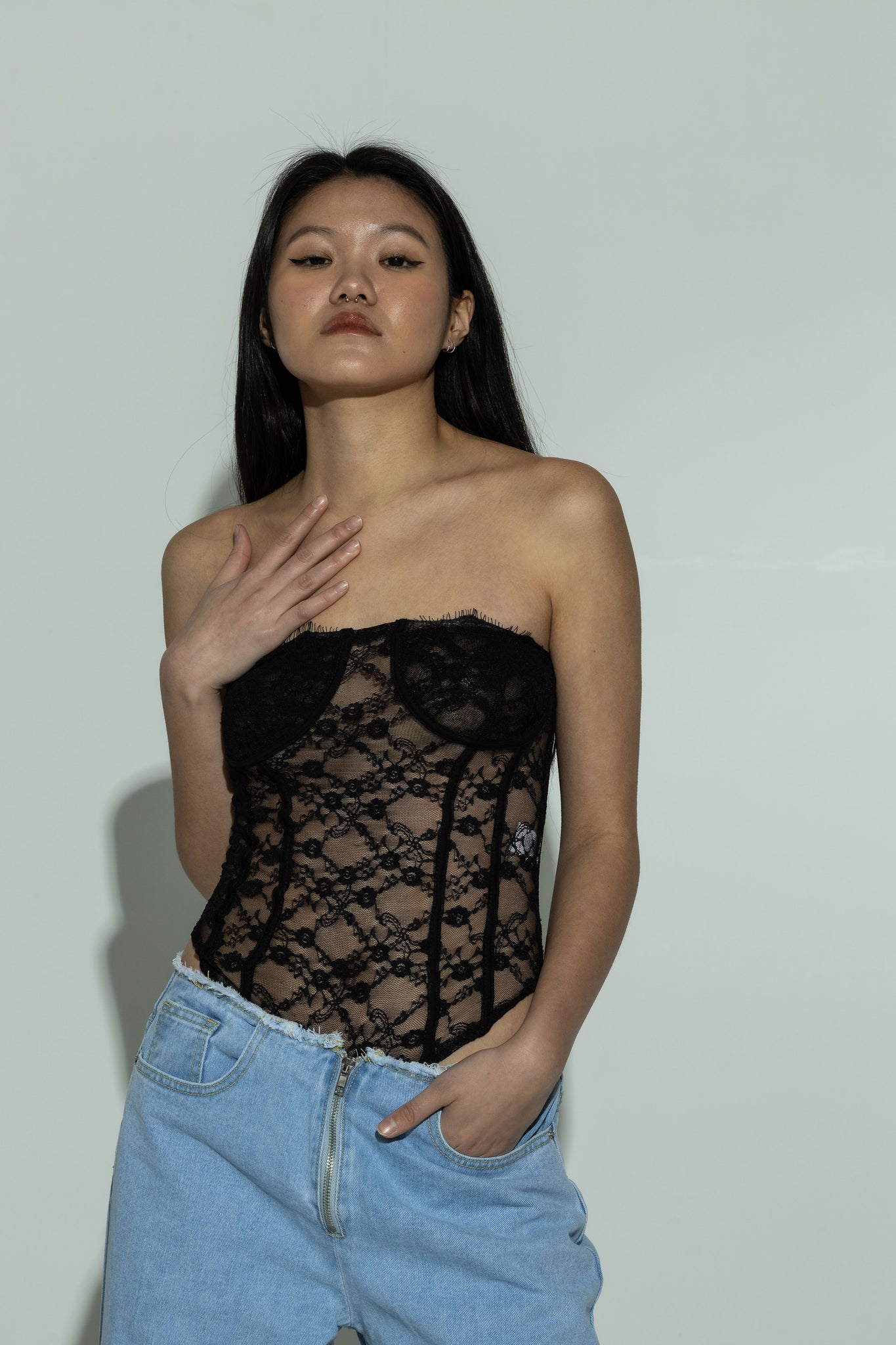 Lace corset body